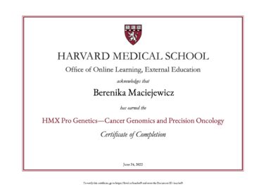Berenika Maciejewicz Harvard Pro Genetics Cancer Genomics and Precision Oncology