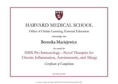 Berenika Maciejewicz Harvard University Pro Immunology Novel Therapies
